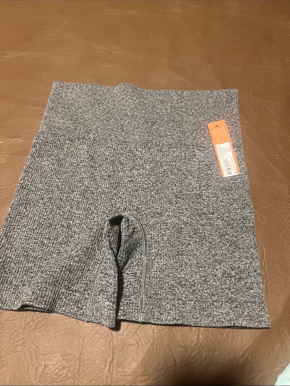 Colsie Gray Ribbed Bike Shorts - Picture 1 of 3
